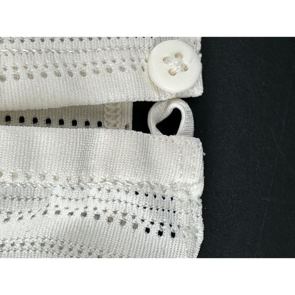 Alo Yoga Cream Perforated Mock Neck Long Sleeve Bodysuit Size M - Picture 6 of 8